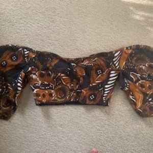 [NEW] MARA HOFFMAN Juana Crop Top Black Brown - Size 6